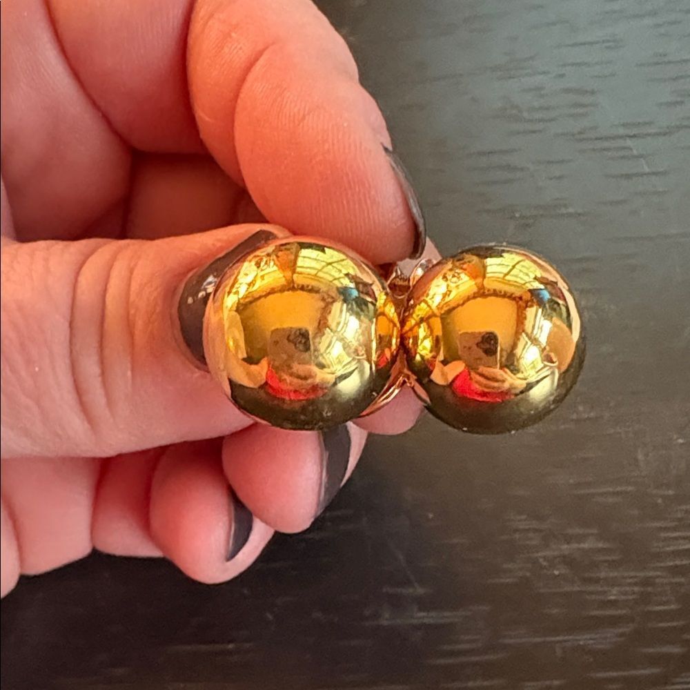 Napier Shiny Gold Sphere Earrings